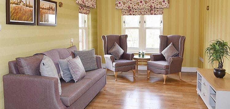 Communal Lounge at Sunnyview House Care Home in Leeds, West Yorkshire