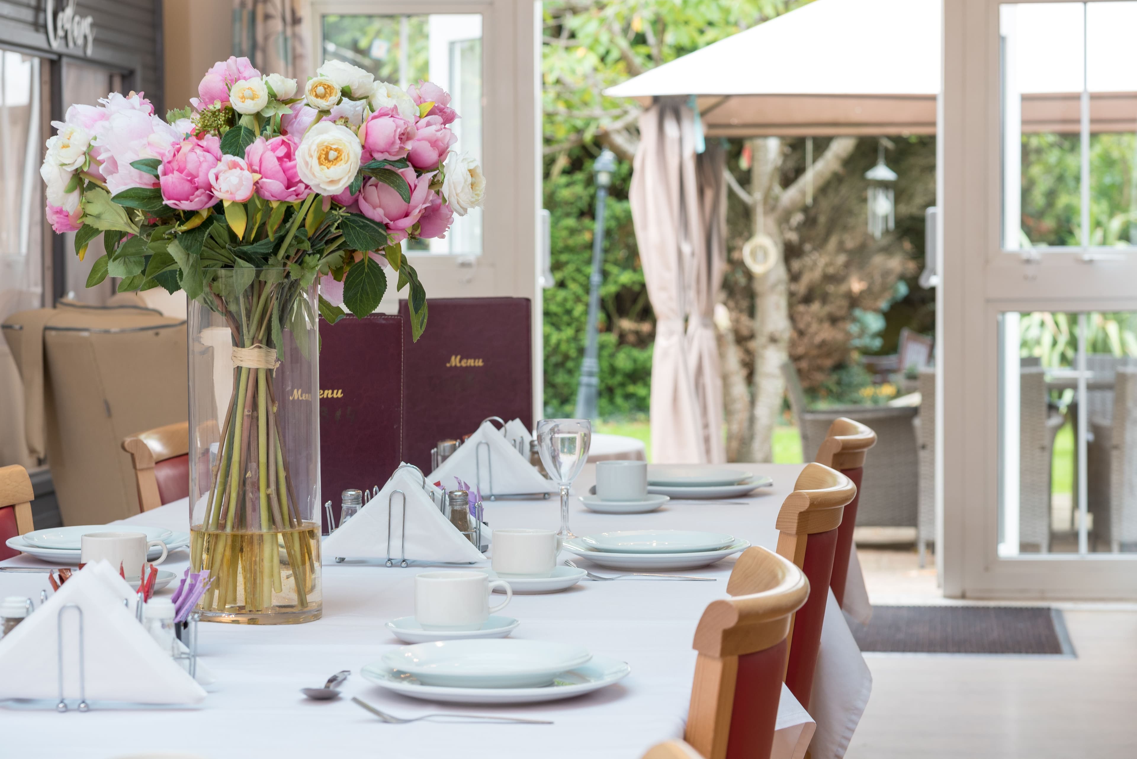 Dining room of The Cedars care home in Barnet, London