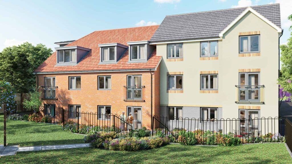 Exterior of Orchard Lodge retirement development in Calne, Wiltshire