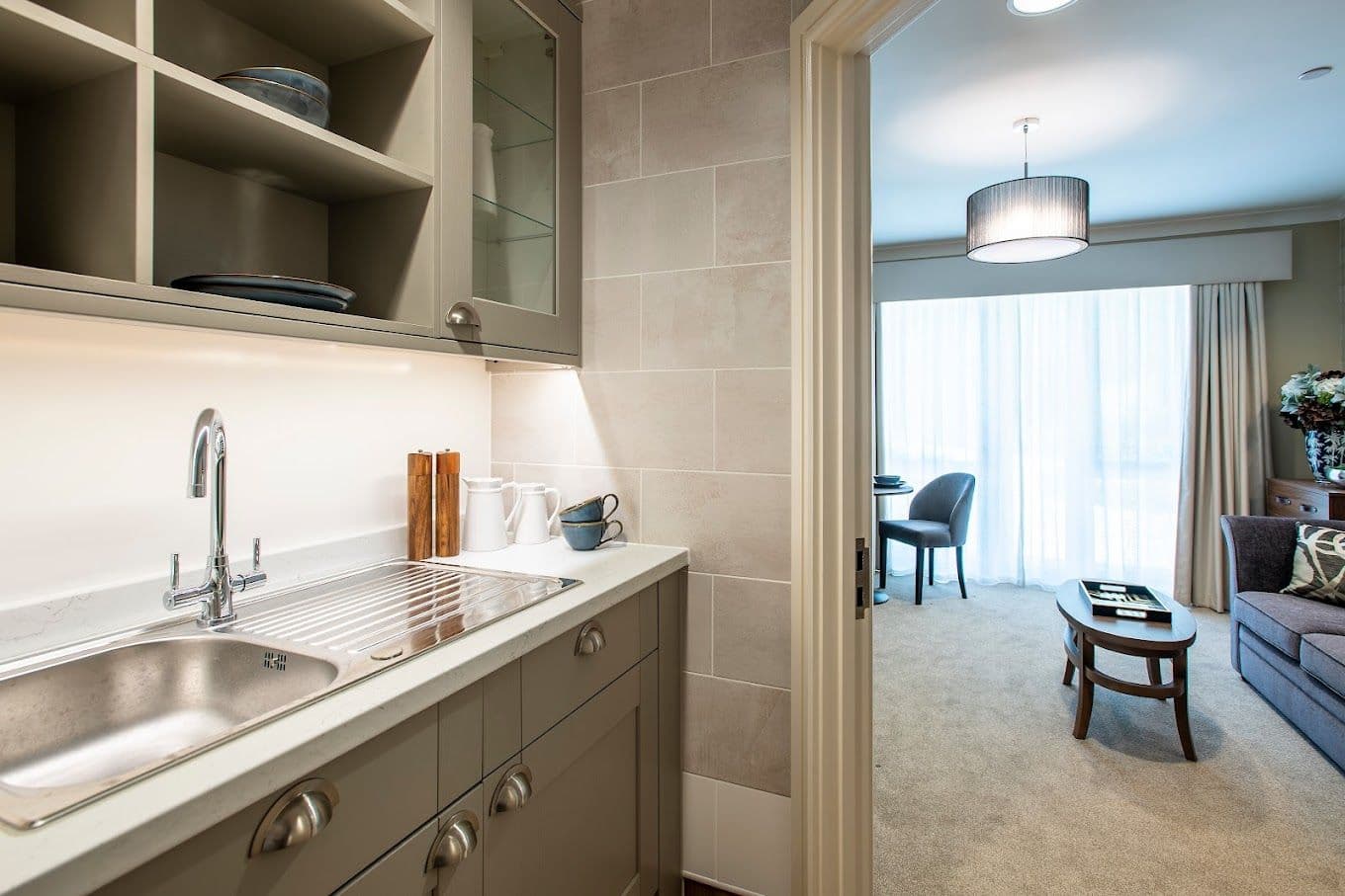 Kitchen at Cambridge Grove Care Home in Cambridge, Cambridgeshire