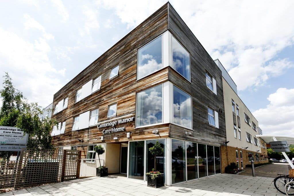 Exterior of Cambridge Manor care home in Cambridge, Cambridgeshire