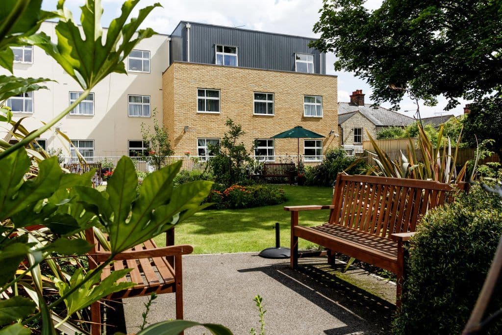 Garden of Cambridge Manor care home in Cambridge, Cambridgeshire