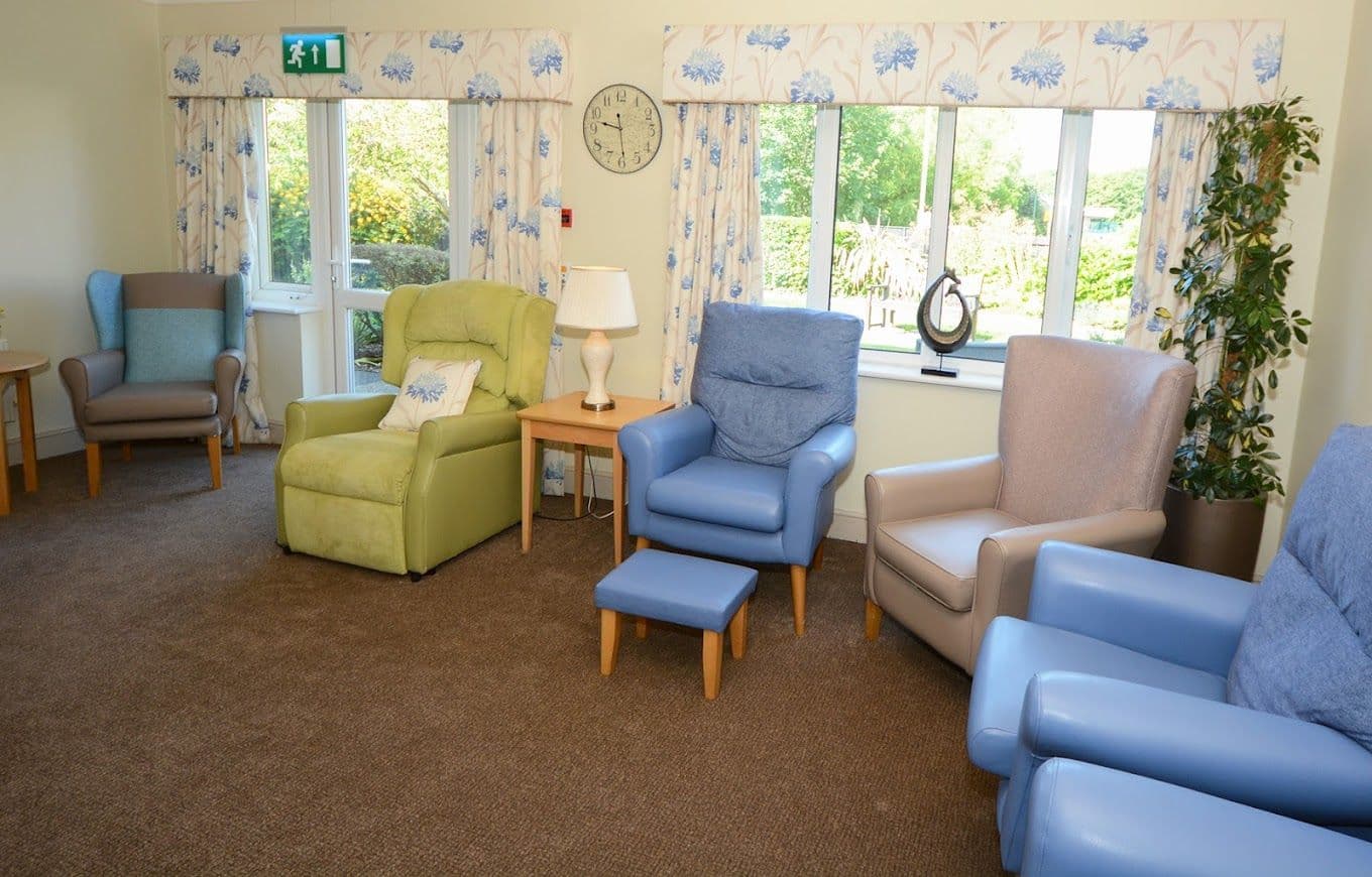 Lounge of Talbot View care home in Bournemouth, Hampshire