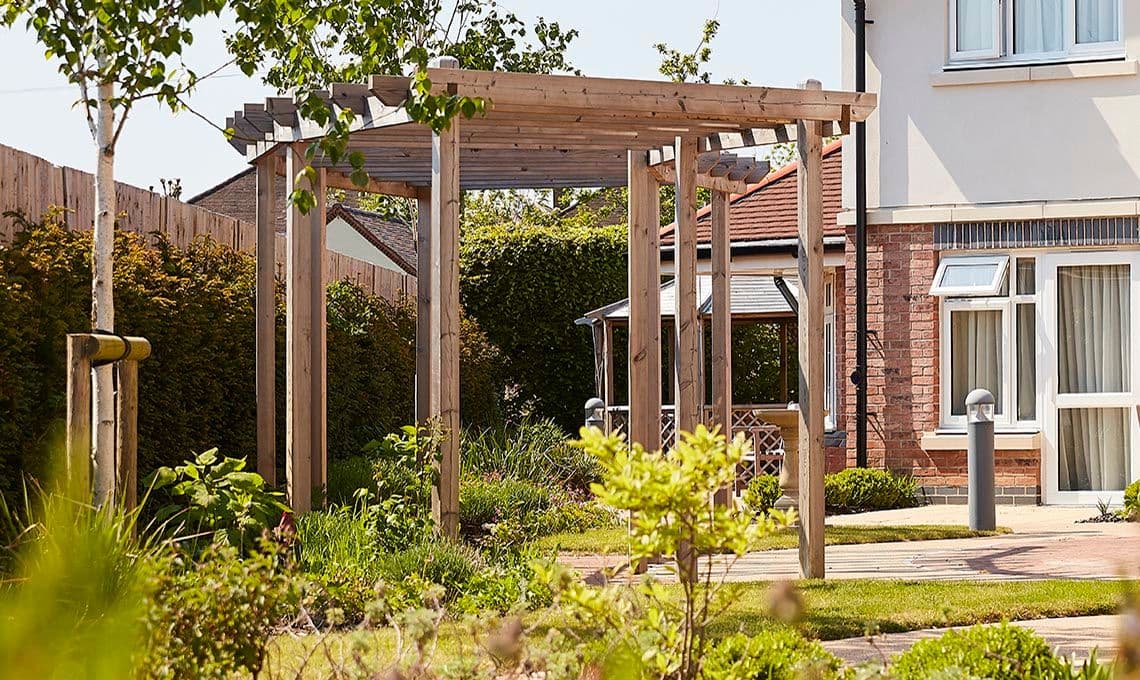 Garden of Wickmeads care home in Bournemouth, Hampshire