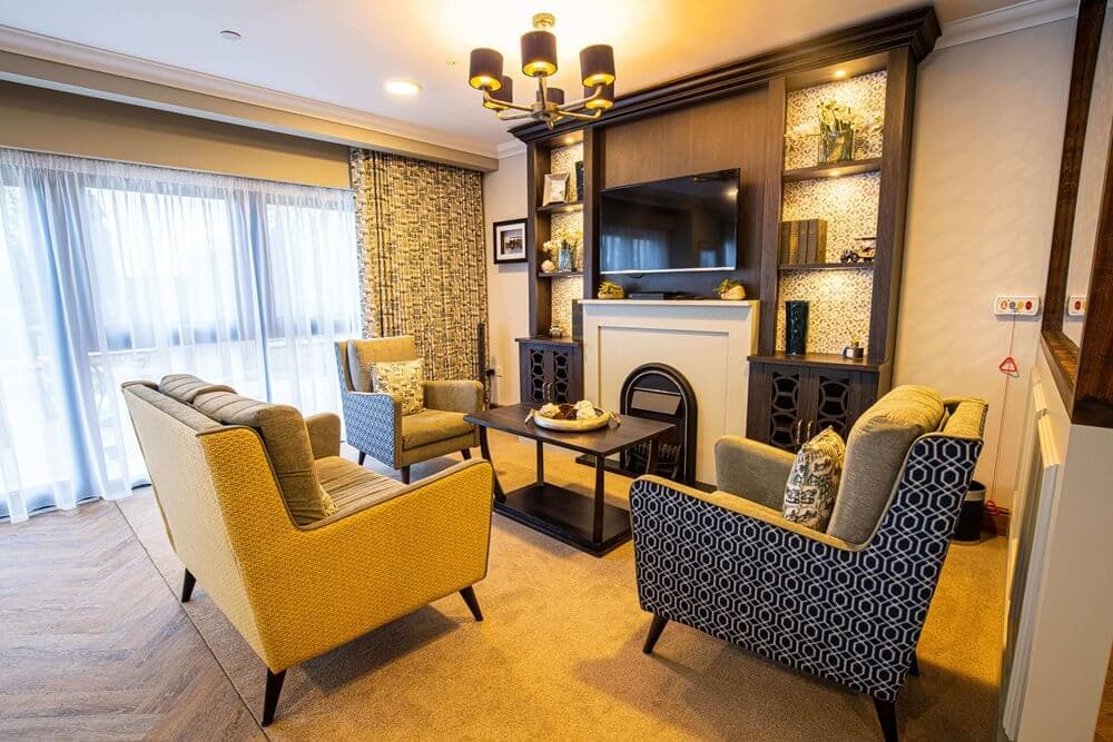 Communal Lounge at Dashwood Manor Care Home in Basingstoke, Hampshire