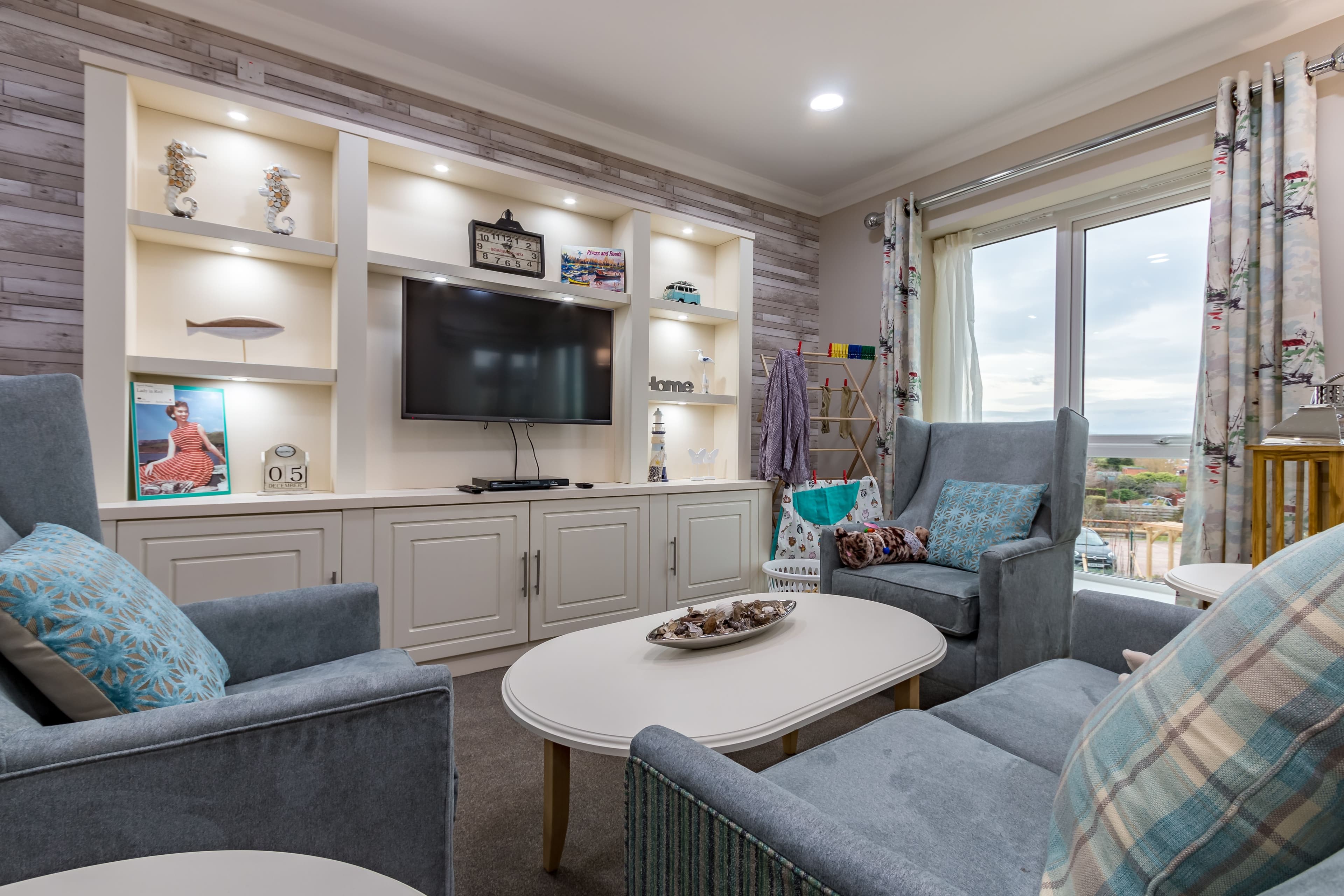 Communal Lounge Of Lauder Lodge Care Home in Edinburgh, Scotland
