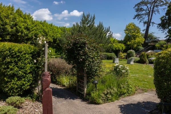 Garden of Llys Cynoed care home in Cardiff, Wales