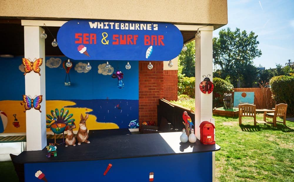 Bar at Whitebourne Care Home in Frimley, Surrey