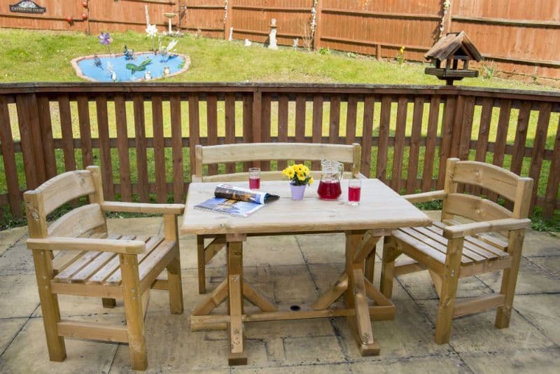 Garden area of Catherine Court care home in High Wycombe, Buckinghamshire