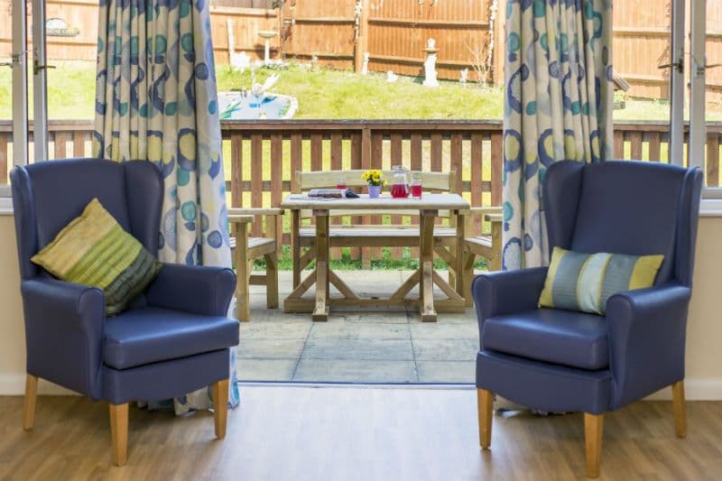 Lounge of Catherine Court care home in High Wycombe, Buckinghamshire