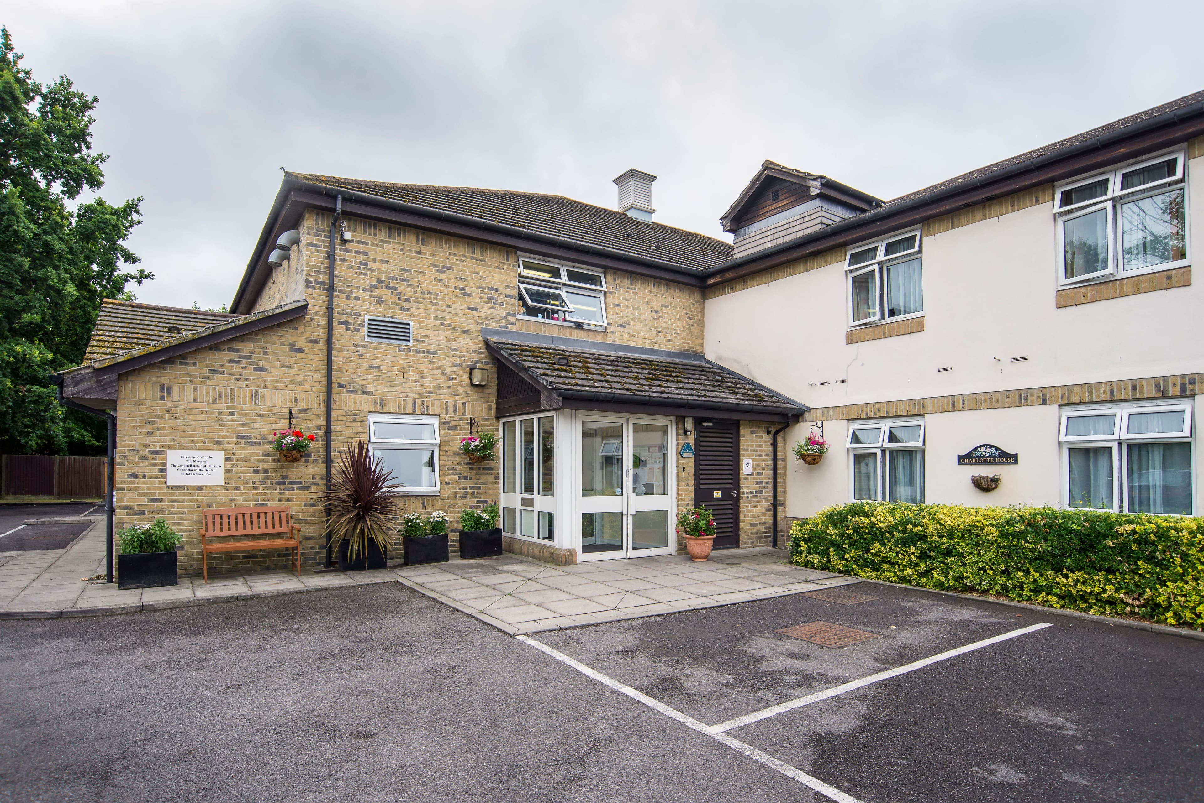 Exterior of Charlotte House care home in Snowy Fielder Waye, Isleworth