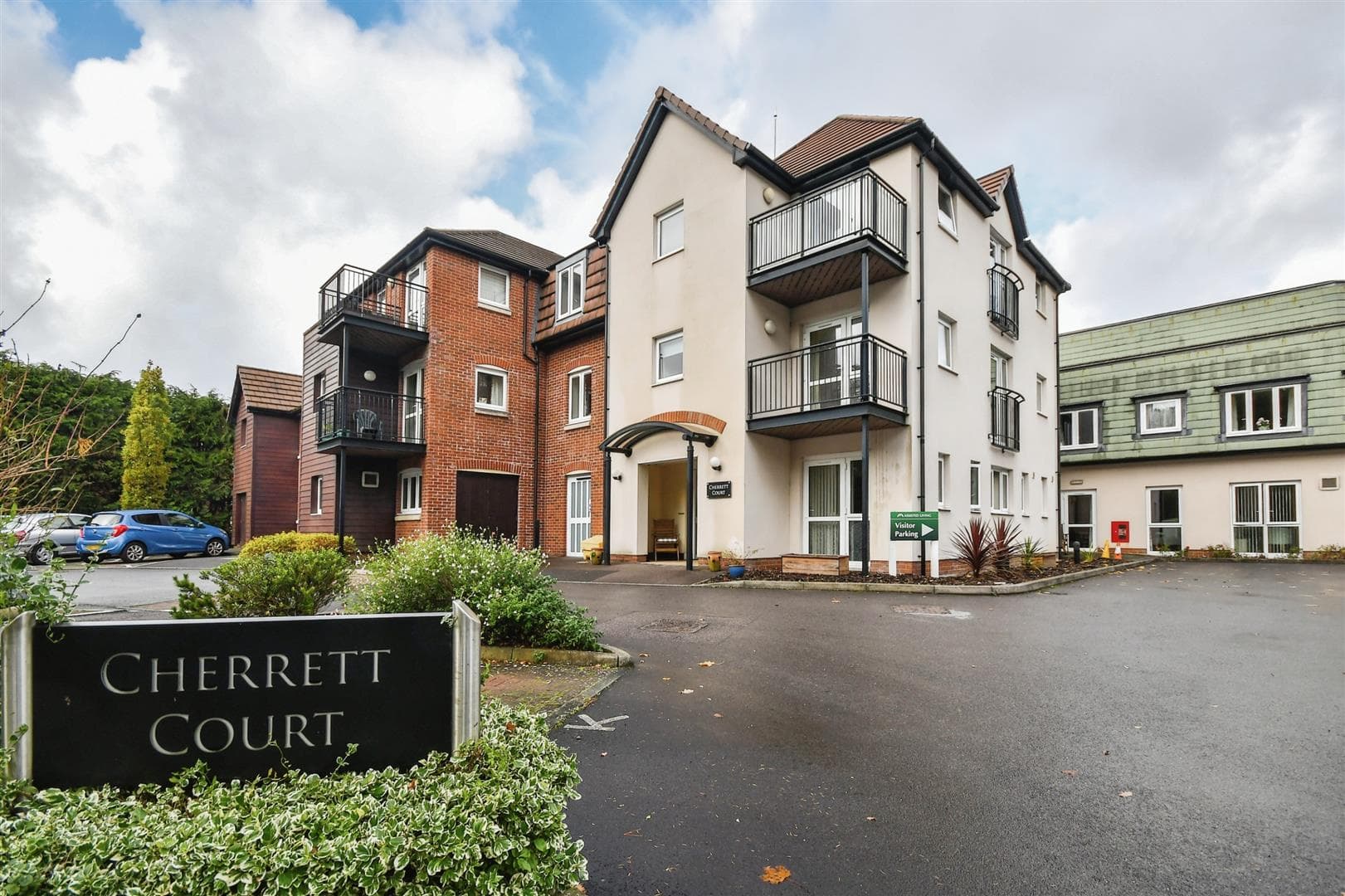 Exterior of Cherrett Court Retirement Development in Ferndown, Dorset