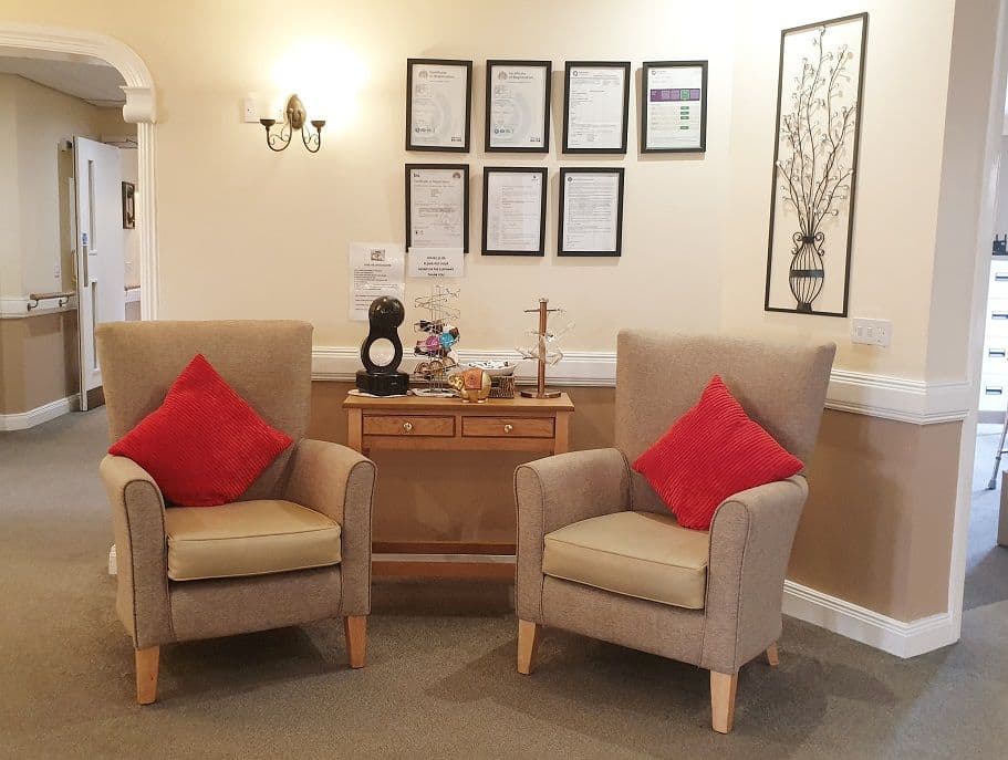 Communal area of Cheviot Court care home in South Shields, Tyne and Wear