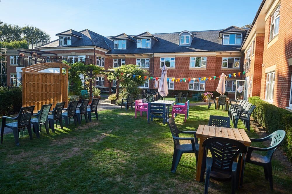 Garden of Clara Court care home in Maidenhead, Berkshire
