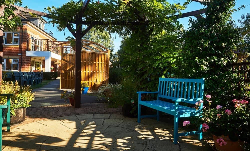 Garden of Clara Court care home in Maidenhead, Berkshire