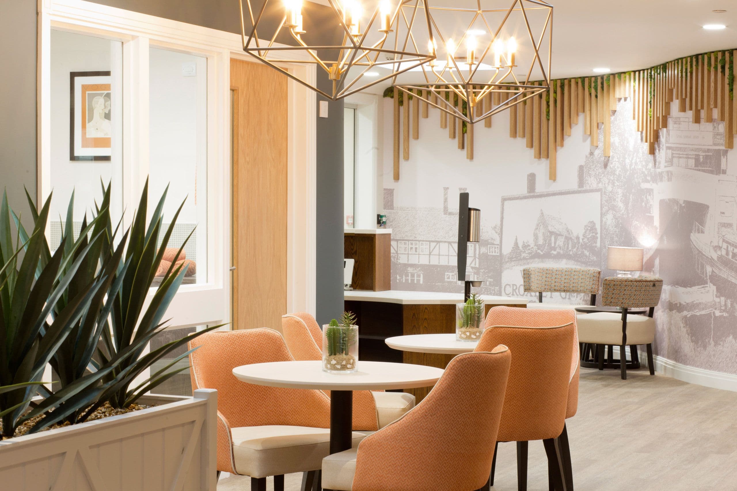 Lobby at Clarendon Lodge Care Home, Rickmansworth, Hertfordshire