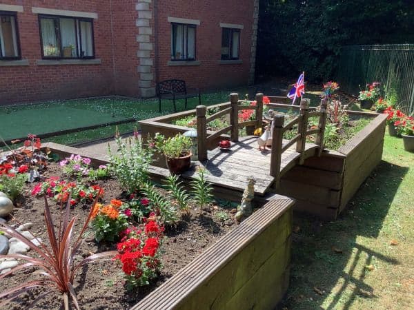 Garden at Corinthian House Care Home in Leeds, West Yorkshire