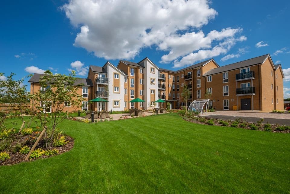 Exterior of Cranberry Court retirement development in Peterborough, Cambridgeshire