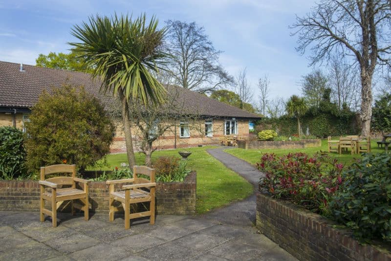 Garden area of Cumberland care home in Mitcham, Greater London