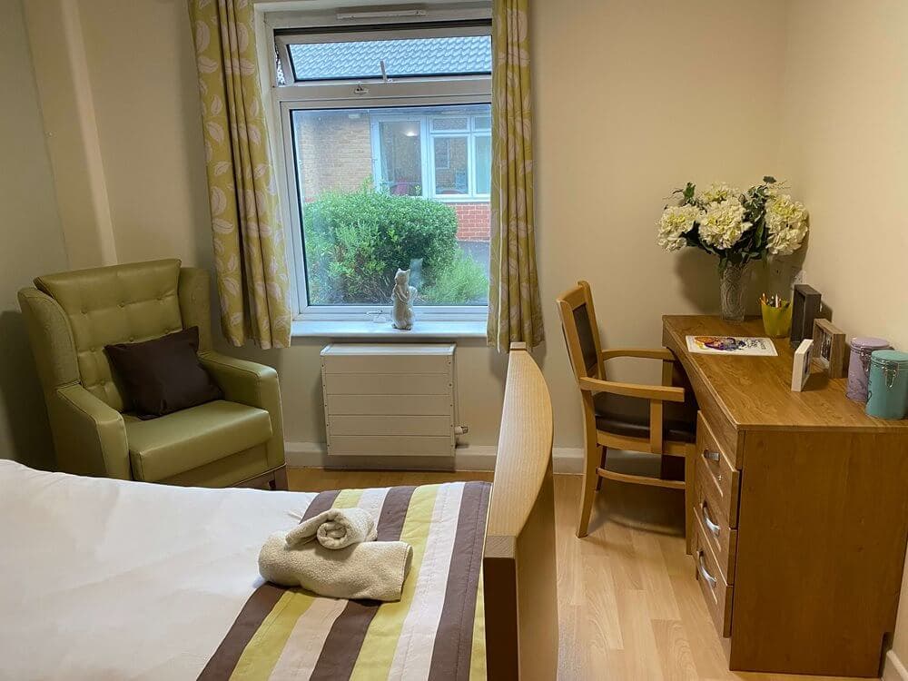 Bedroom of Cumberland care home in Mitcham, Greater London