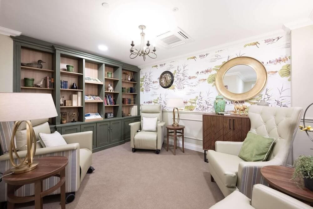 Communal Lounge at Cuttlebrook Hall Care Home in Thame, Oxfordshire