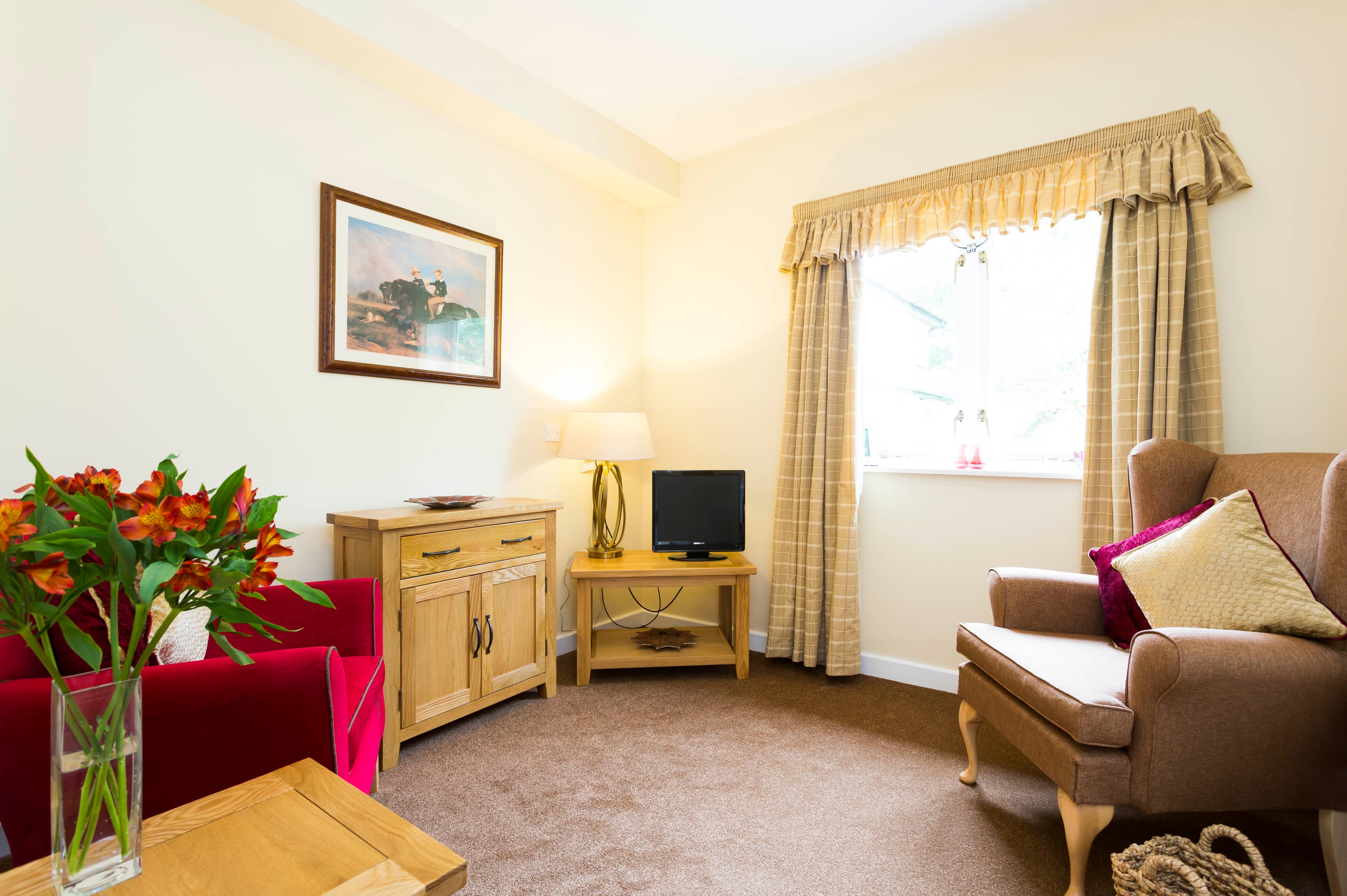 Communal Lounge of Prestbury Beaumont Care Home in Macclesfield, Cheshire