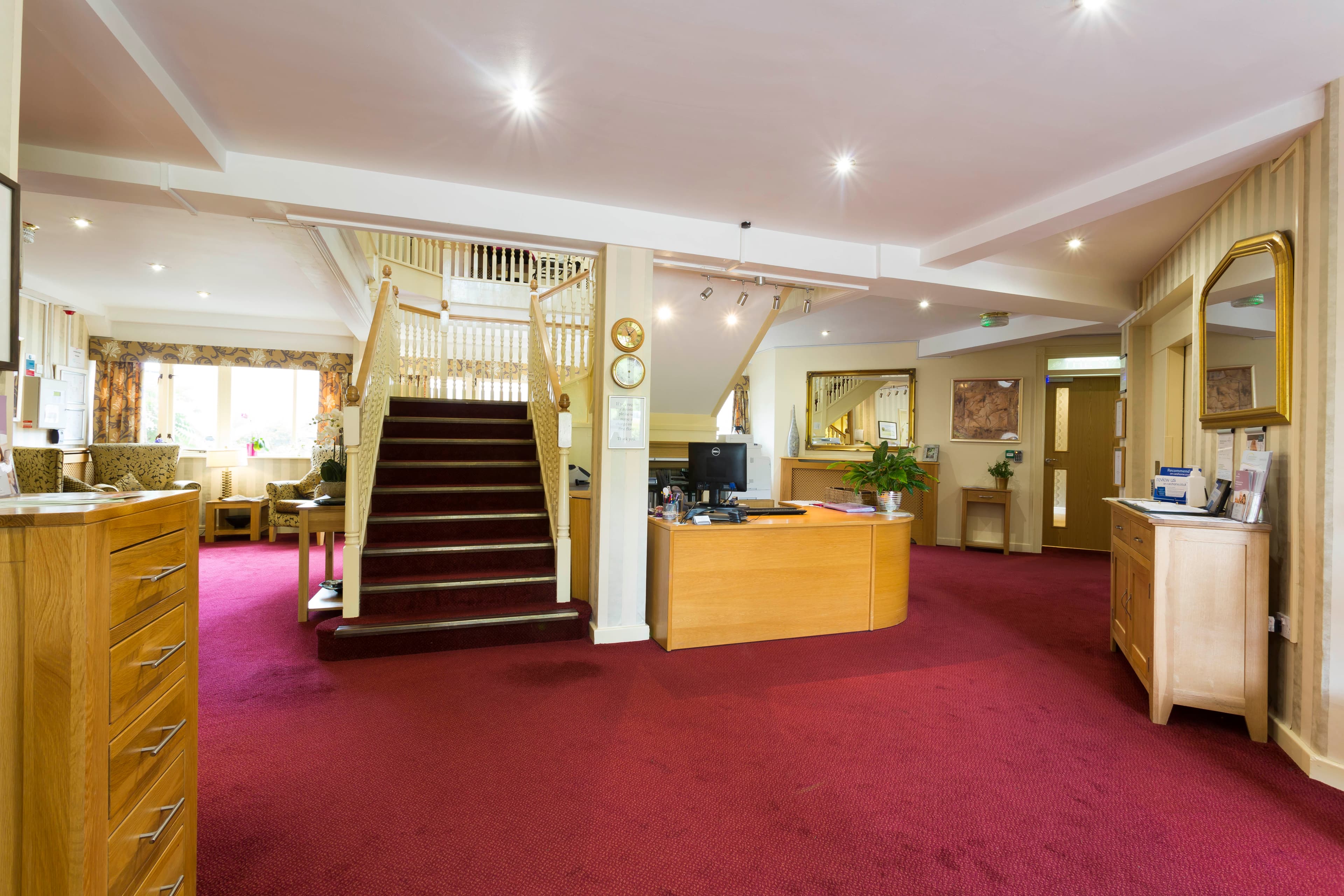 Reception at Prestbury Beaumont Care Home in Macclesfield, Cheshire