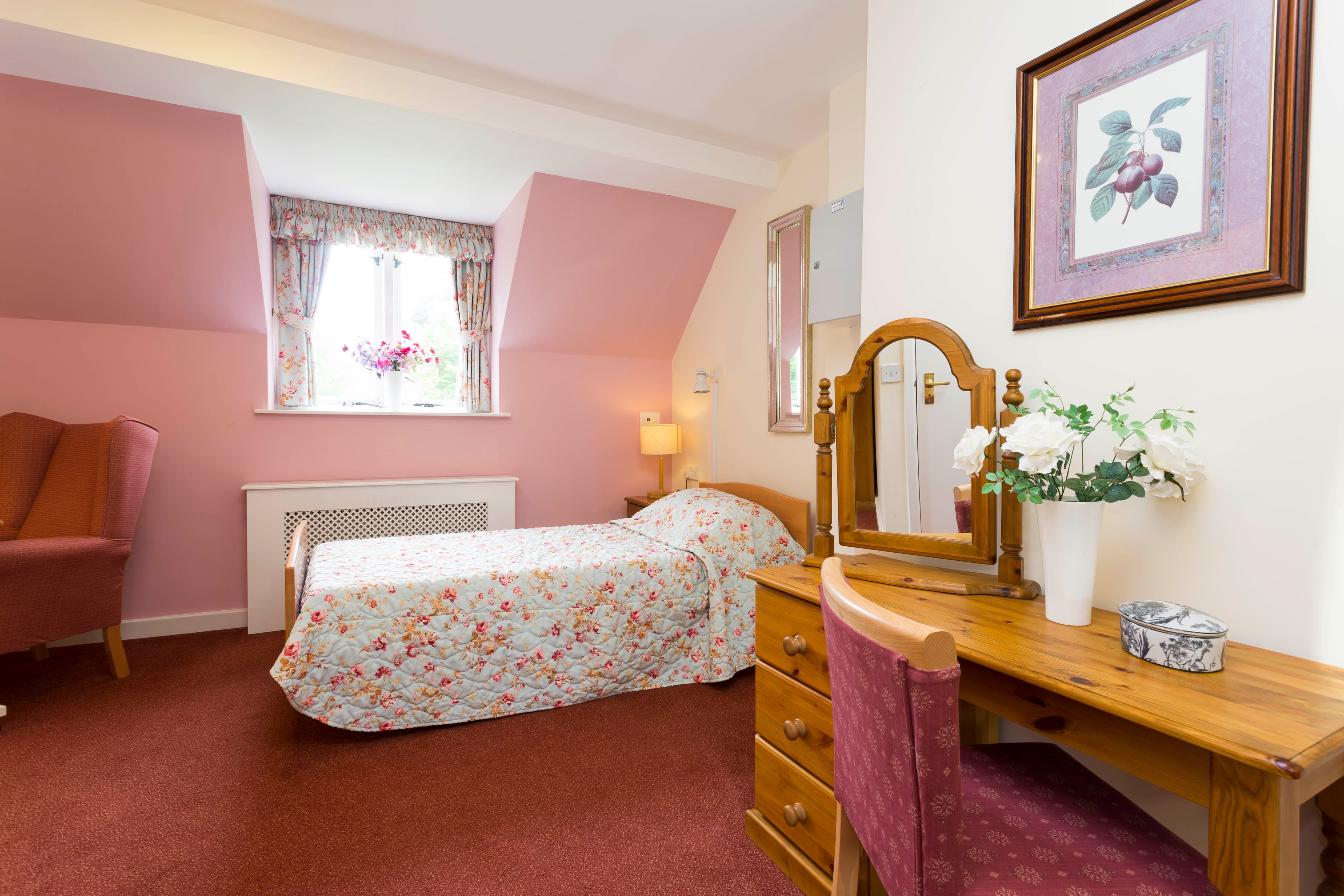 Bedroom at Prestbury Beaumont Care Home in Macclesfield, Cheshire