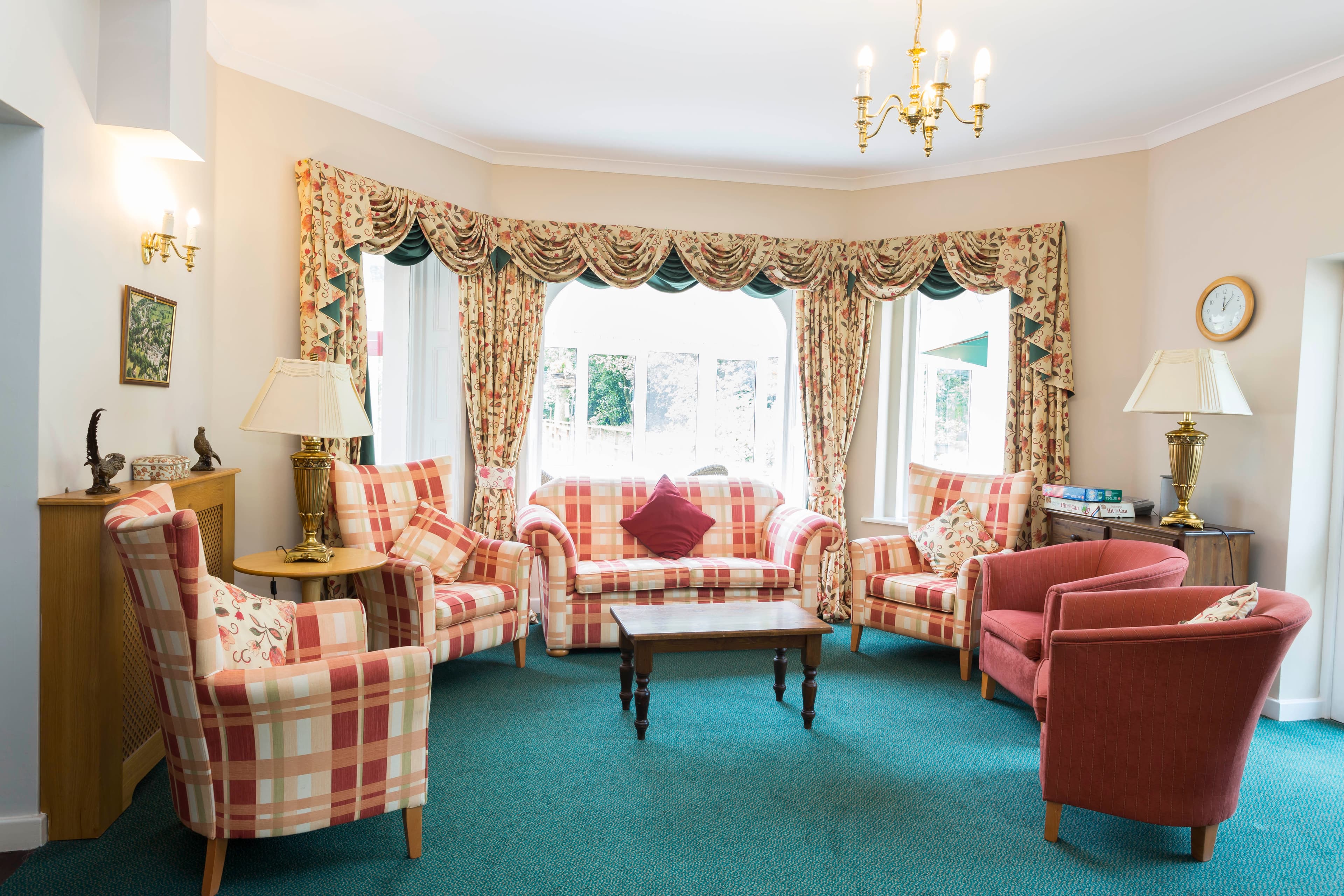 Communal Lounge of Prestbury Beaumont Care Home in Macclesfield, Cheshire