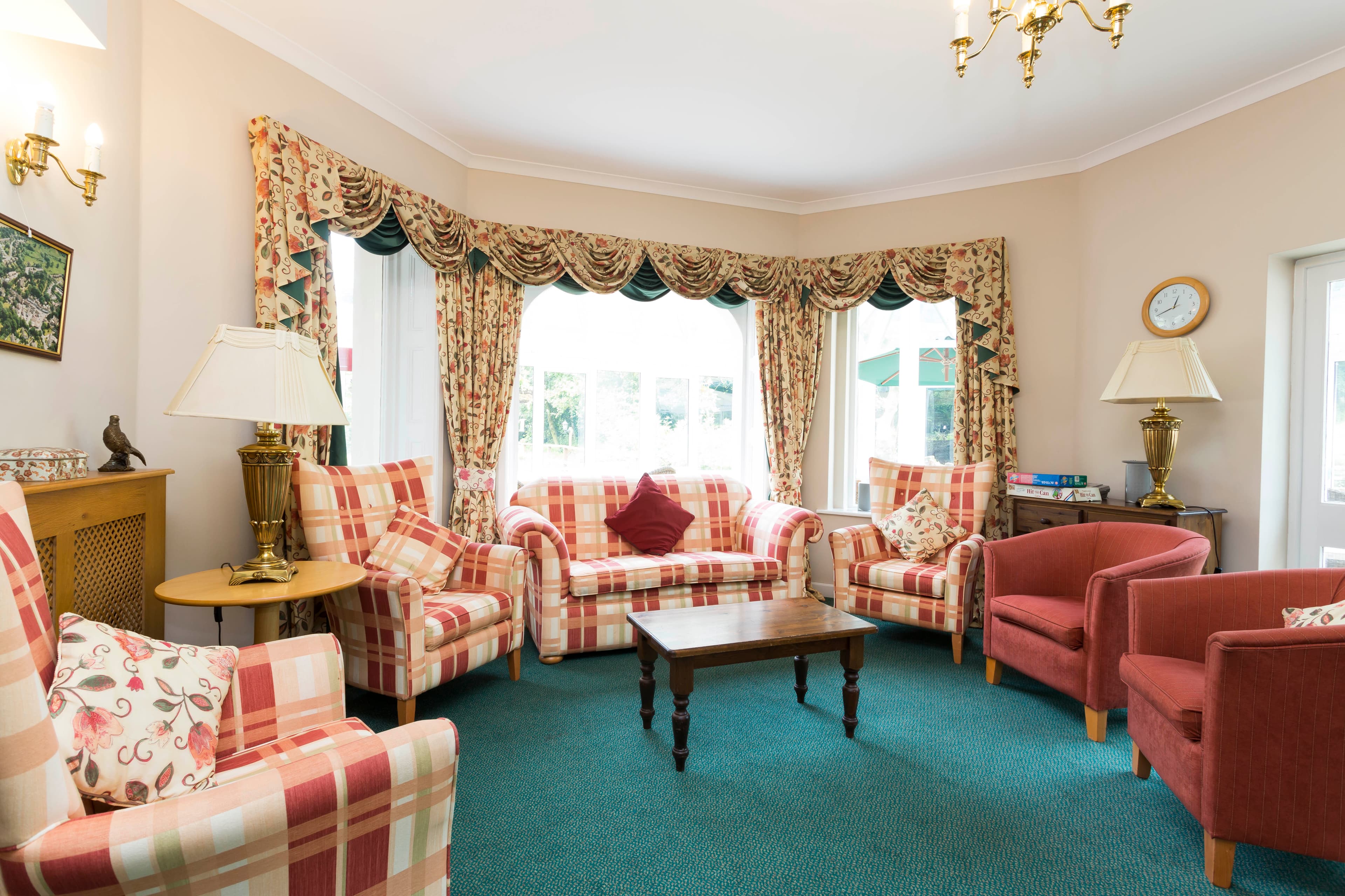 Communal Lounge of Prestbury Beaumont Care Home in Macclesfield, Cheshire