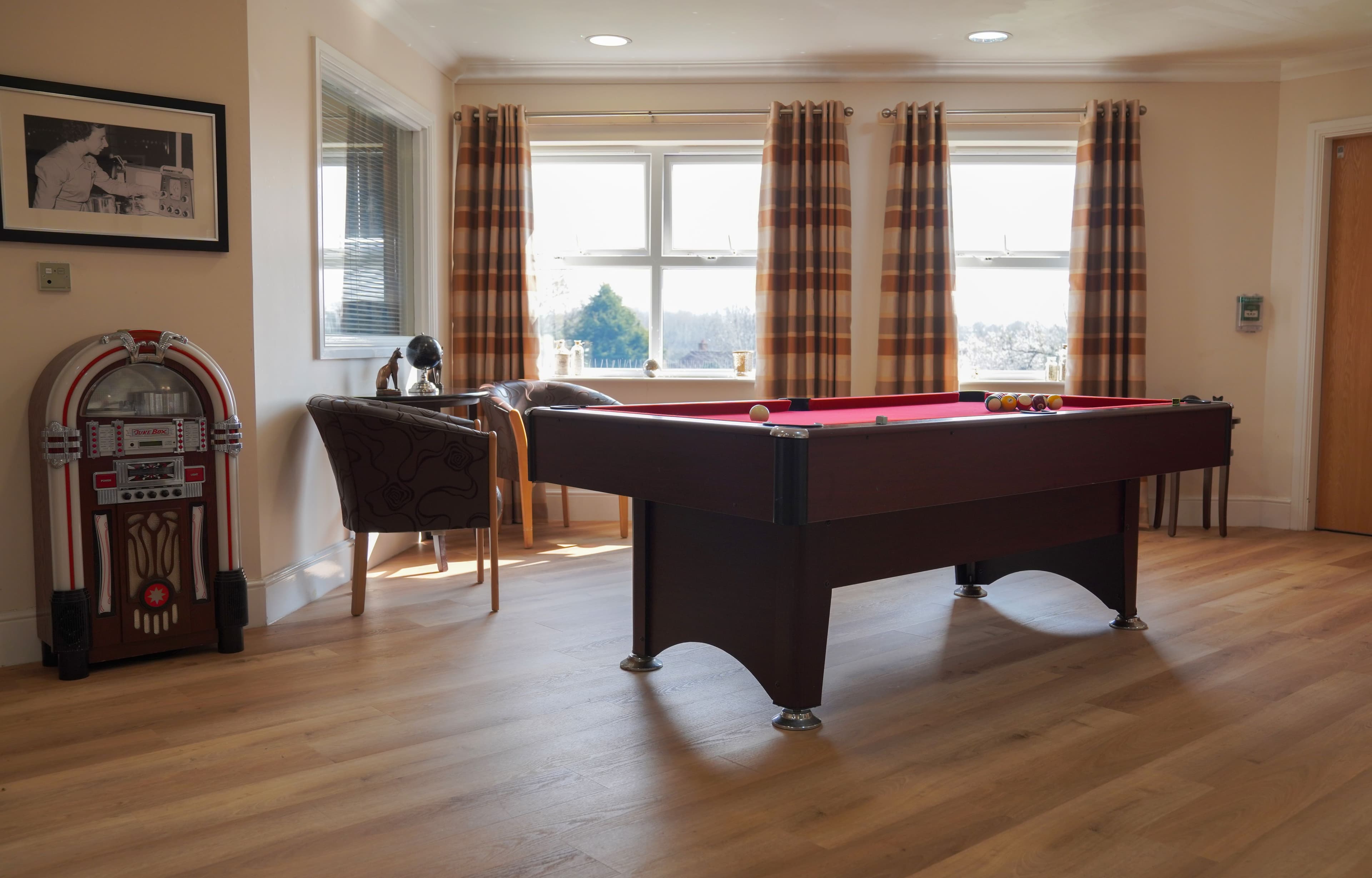 Games room of Lake View in Telford, Shopshire