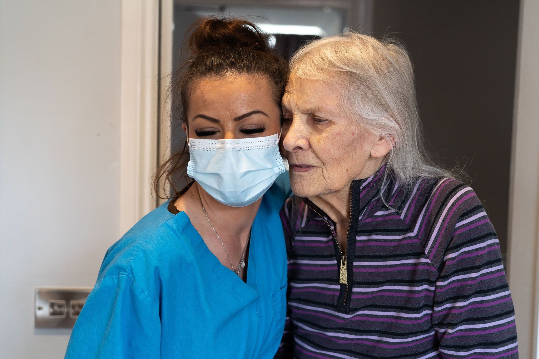 Staff and residents of Seabourne House care home in Southbourne, Dorset 