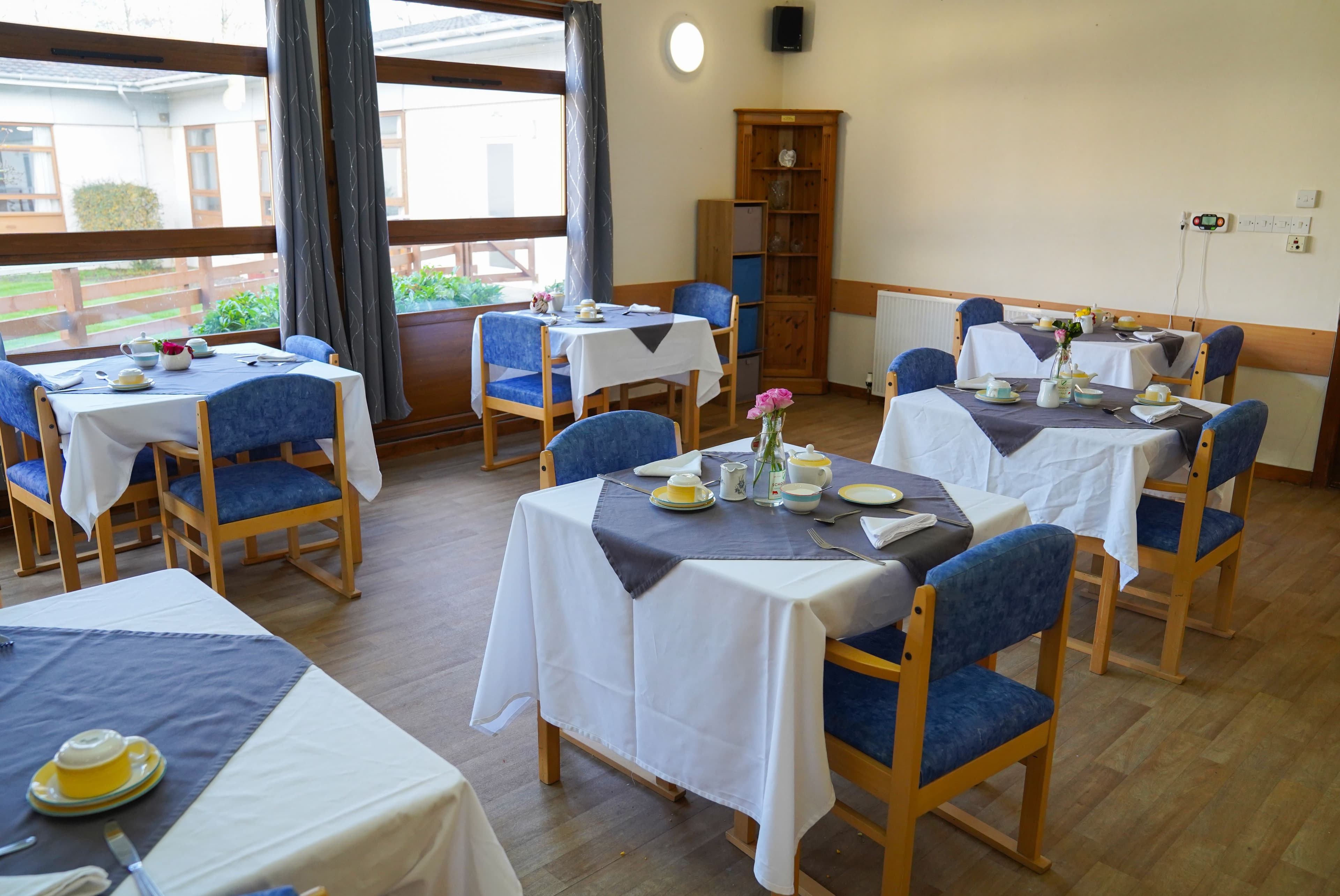 Dining room of Hull Hall in Invergordon, Scotland