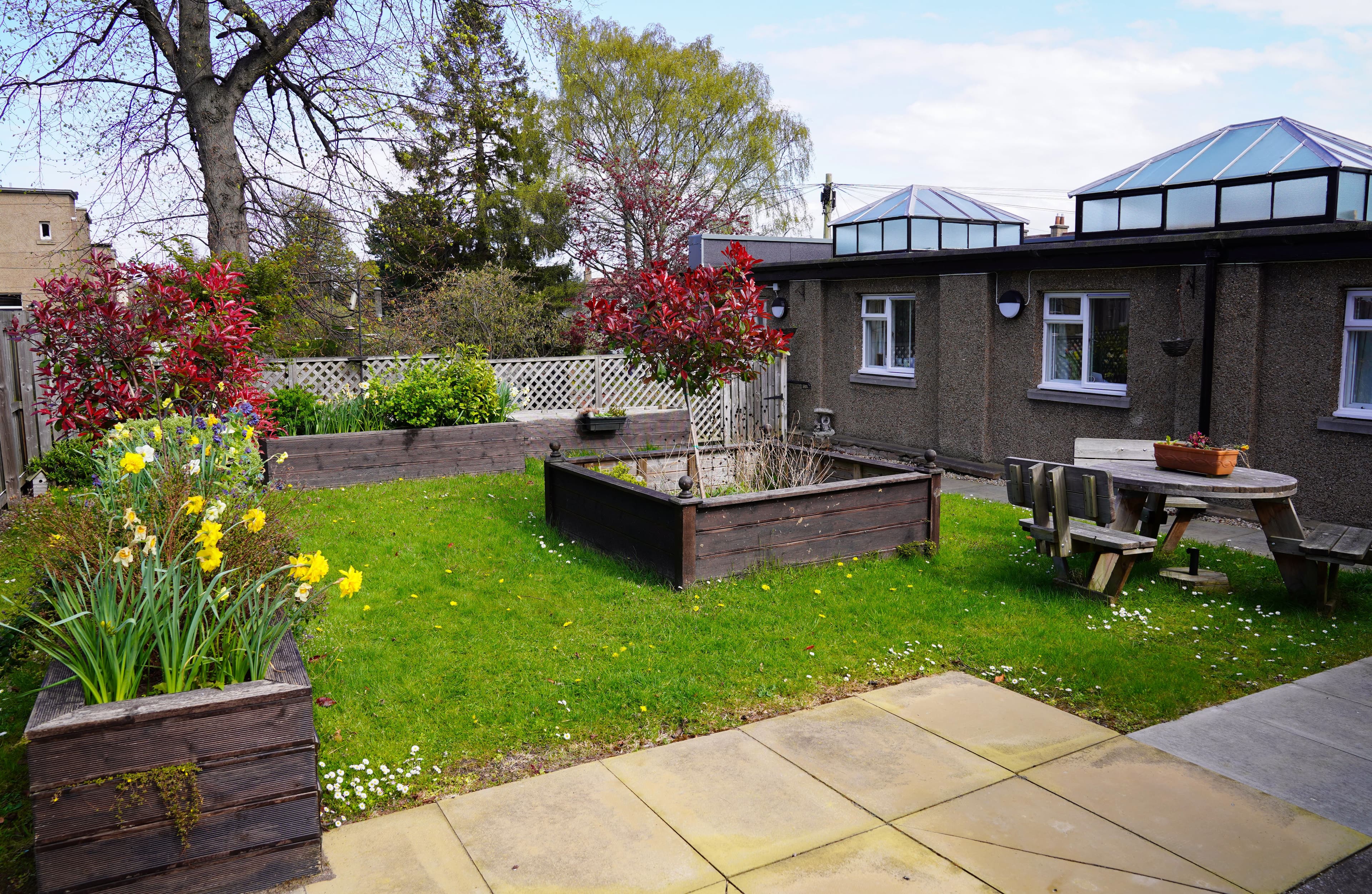 Garden at Camila House Care in Edinburgh, Scotland