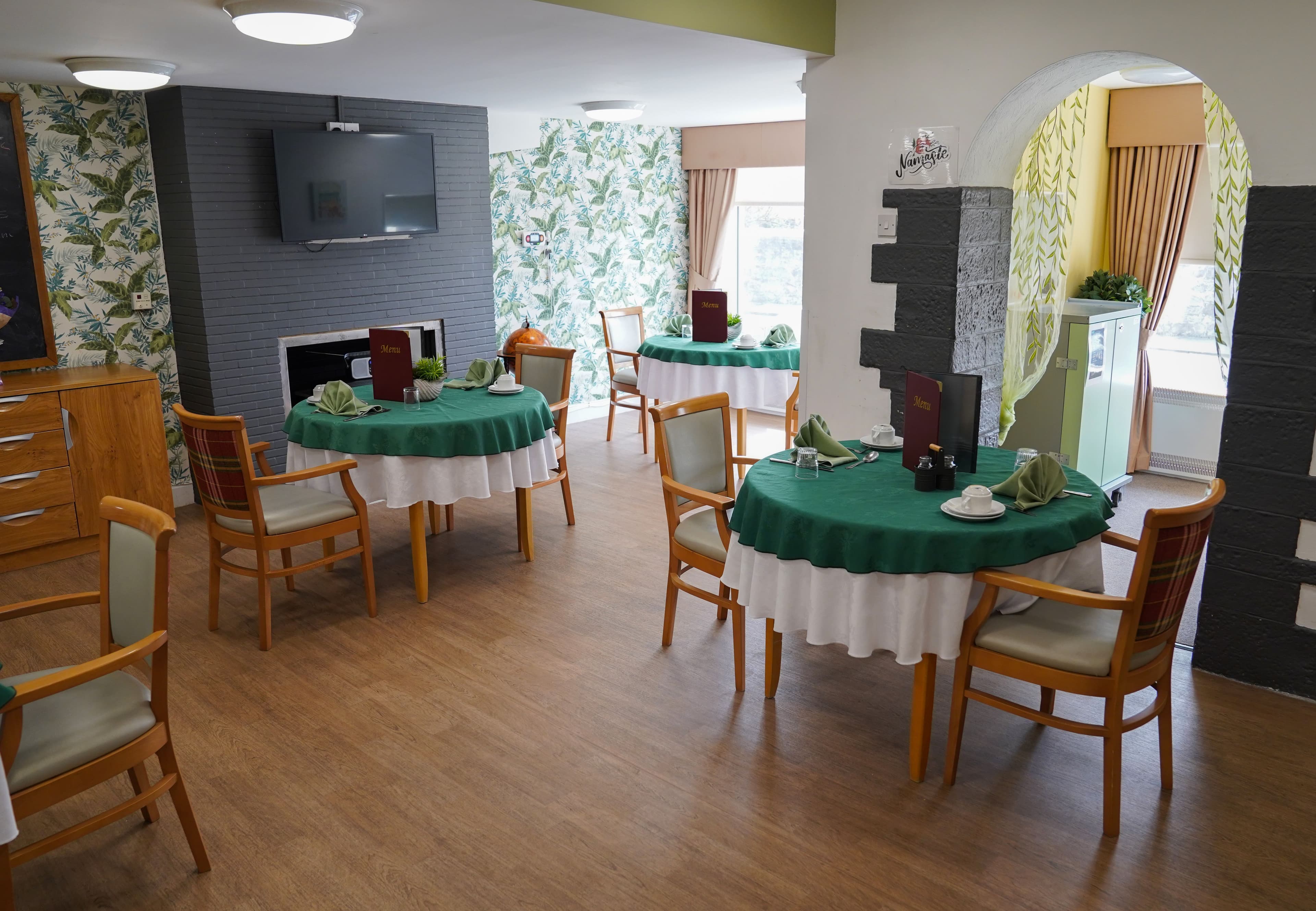 Dining room of Queens Care Home in Prestwick, Ayrshire