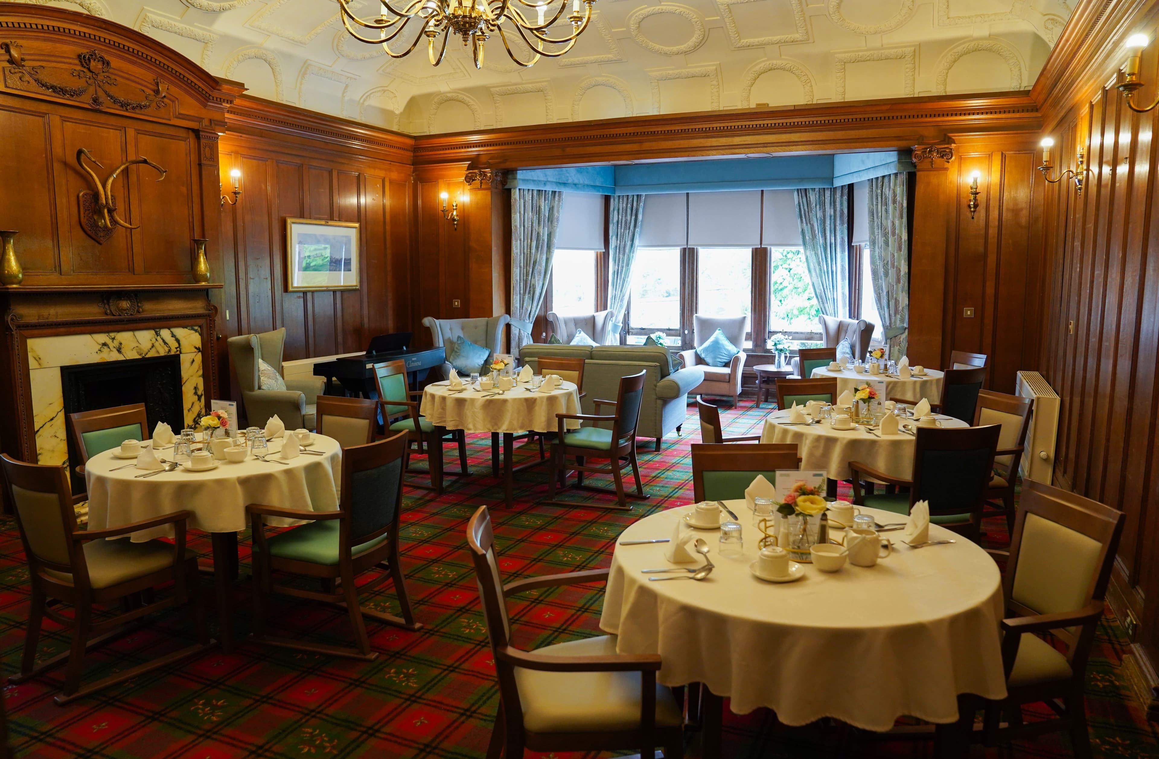 Dining room of Glenfairn House in Ayr, Scotland