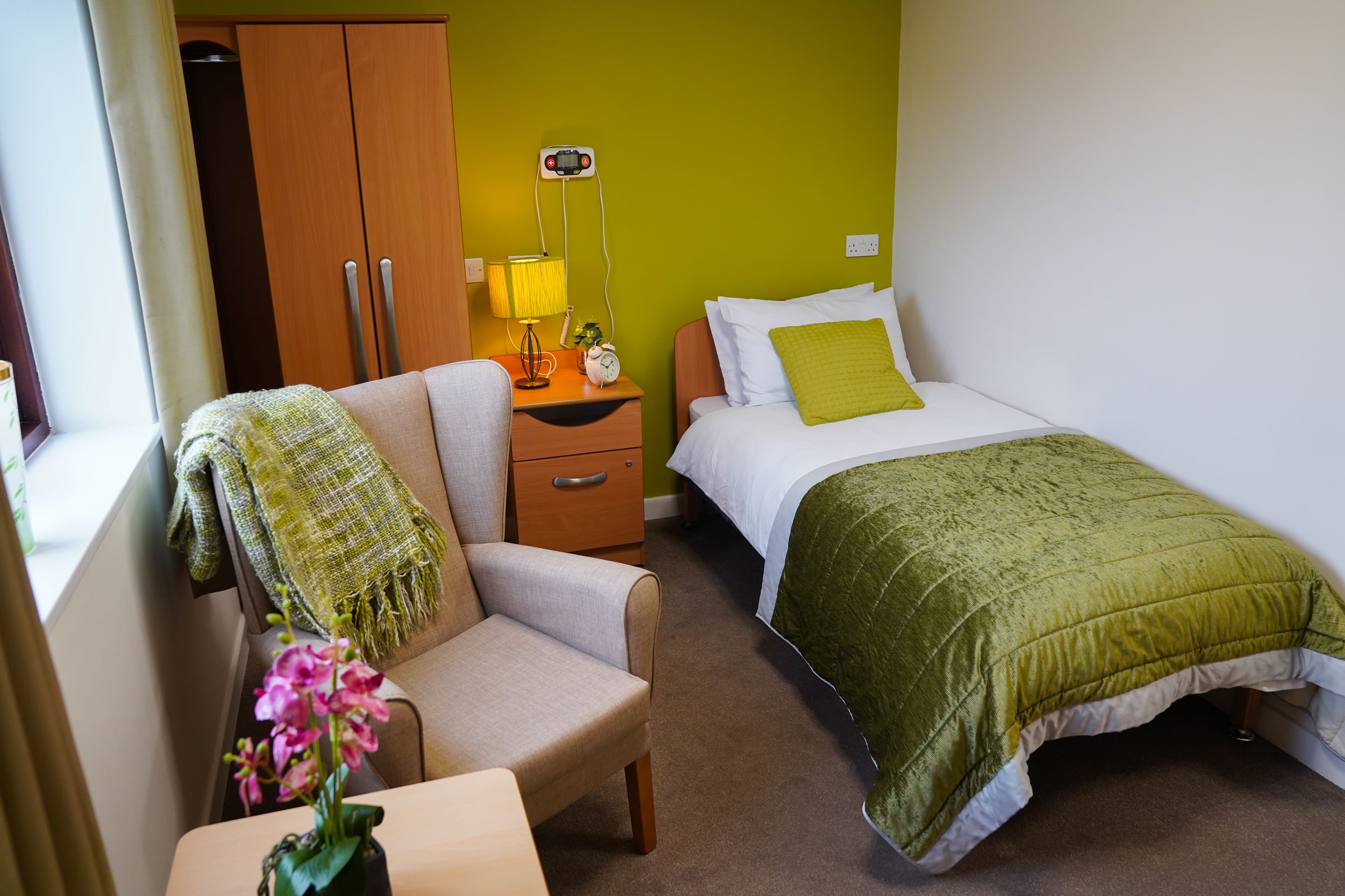 Bedroom at Broadmeadow Court Care Home in Newcastle-under-Lyme, Staffordshire