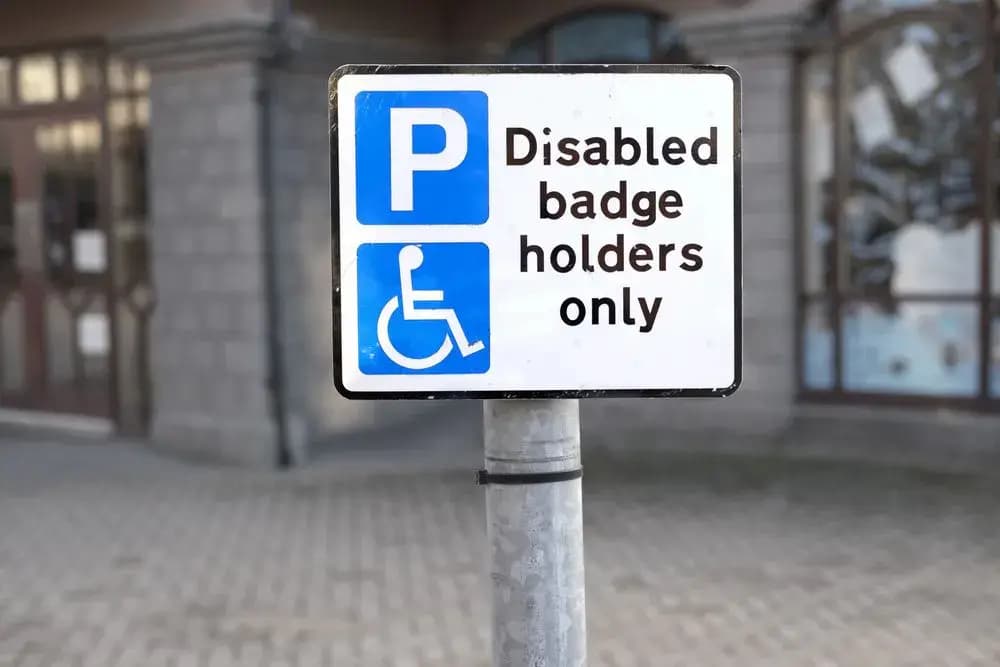 Disabled badge holders only sign