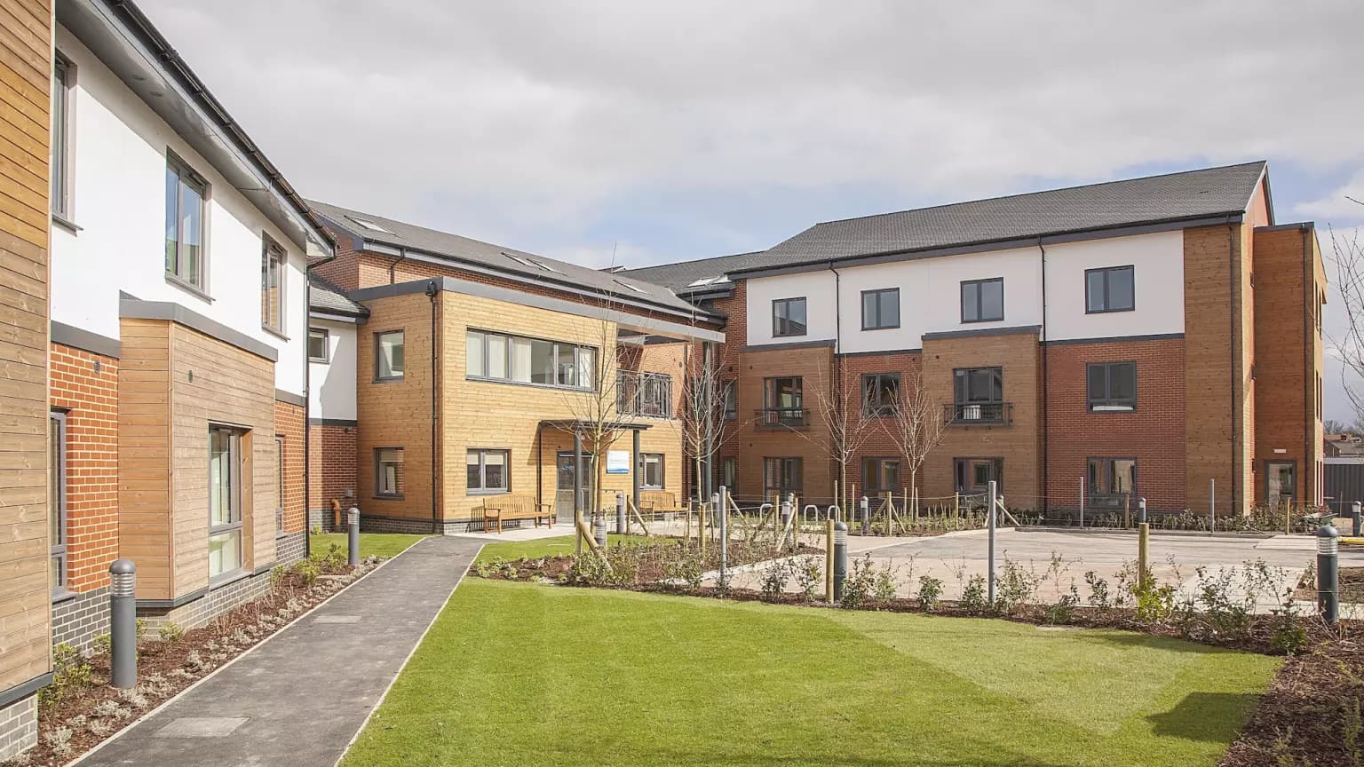 Exterior of Dukeminster Court care home in Dunstable, Bedfordshire