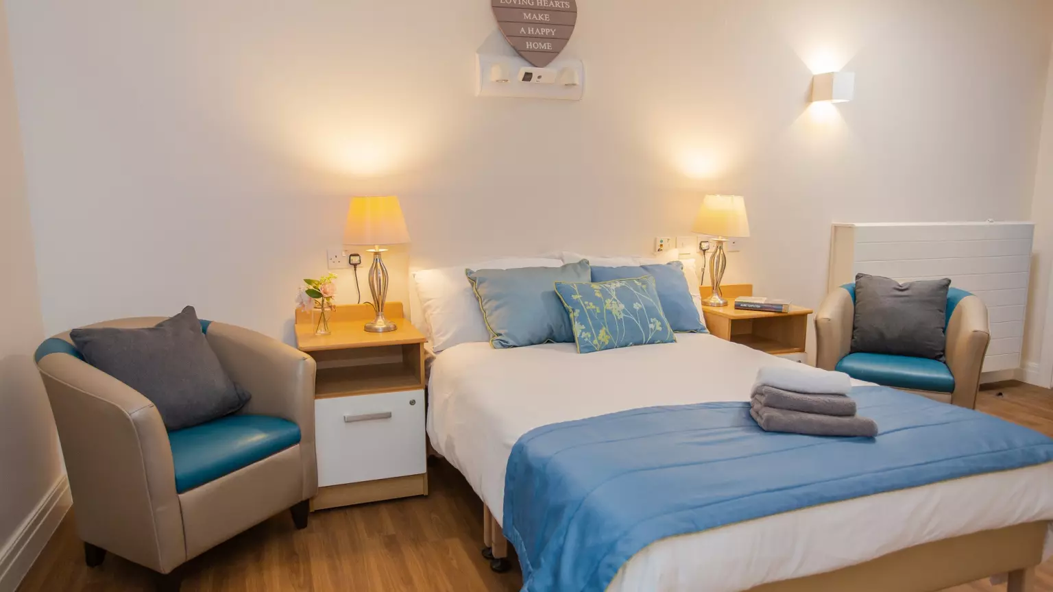 Bedroom of Dukeminster Court care home in Dunstable, Bedfordshire