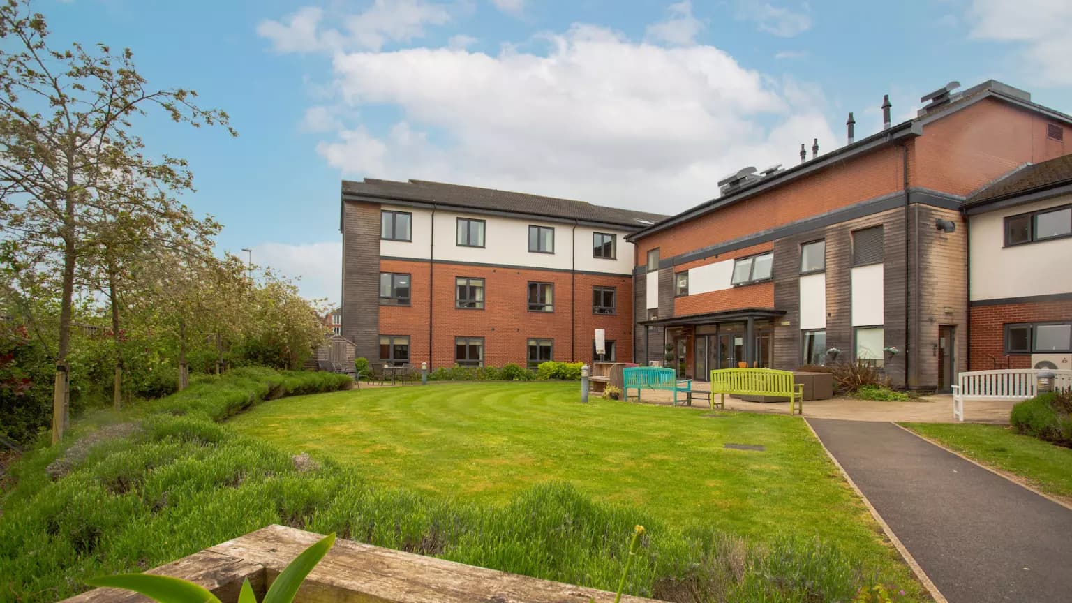 Garden of Dukeminster Court care home in Dunstable, Bedfordshire