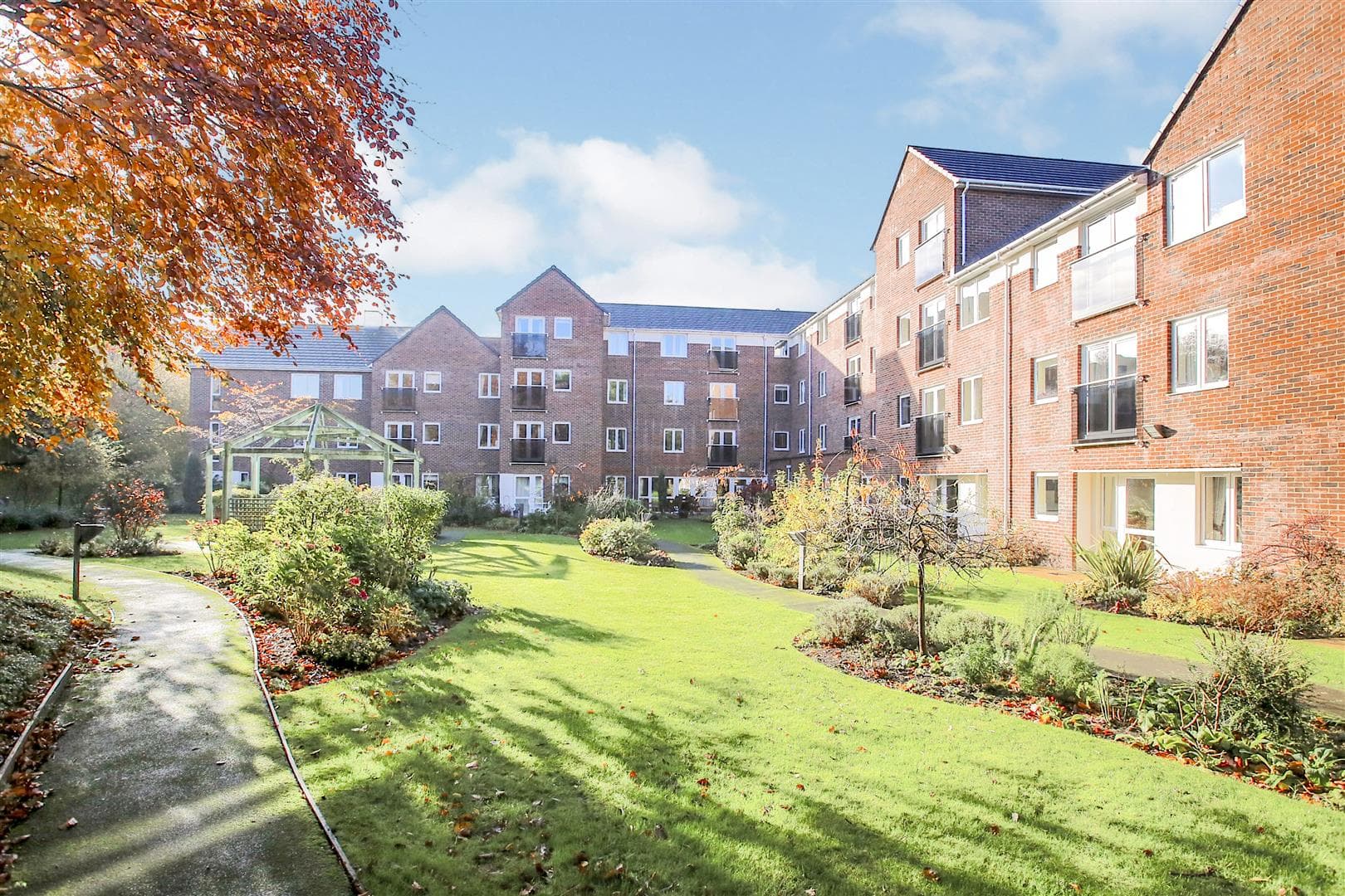 Exterior of Dutton Court Retirement Development in Cheadle Hulme, Stockport