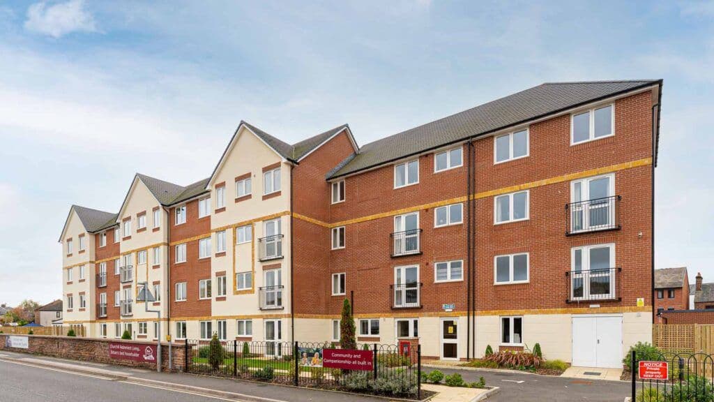 Exterior of Dutton Lodge retirement development in Penrith, Cumbria