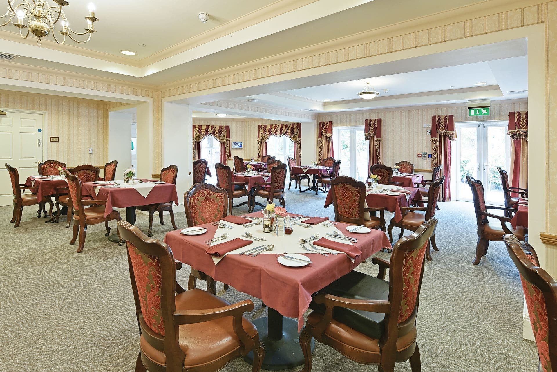 Dining room in Eastbourne Gardens Care Home, Eastbourne, Sussex