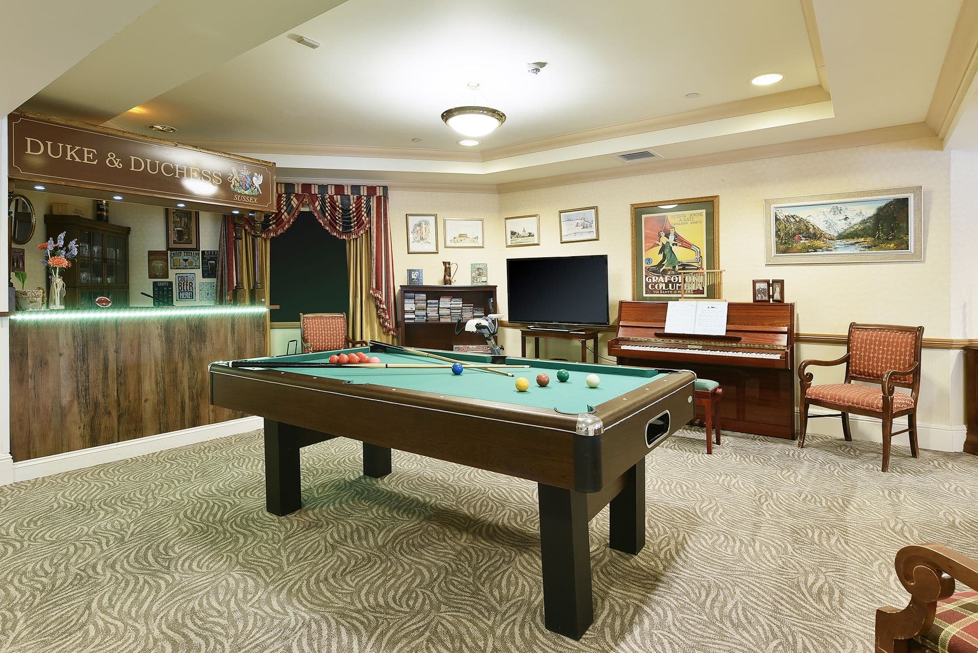 The communal area in Eastbourne Gardens Care Home, Eastbourne, Sussex