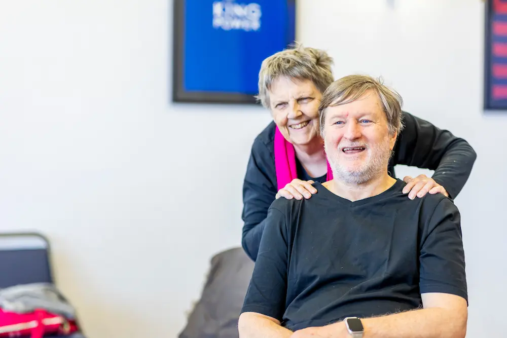 Elderly couple smiling