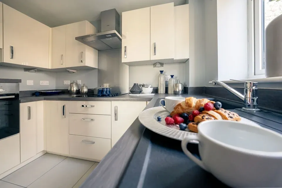 Kitchen at Elderton Place Retirement Apartment in Whitley Bay, Tyne and Wear