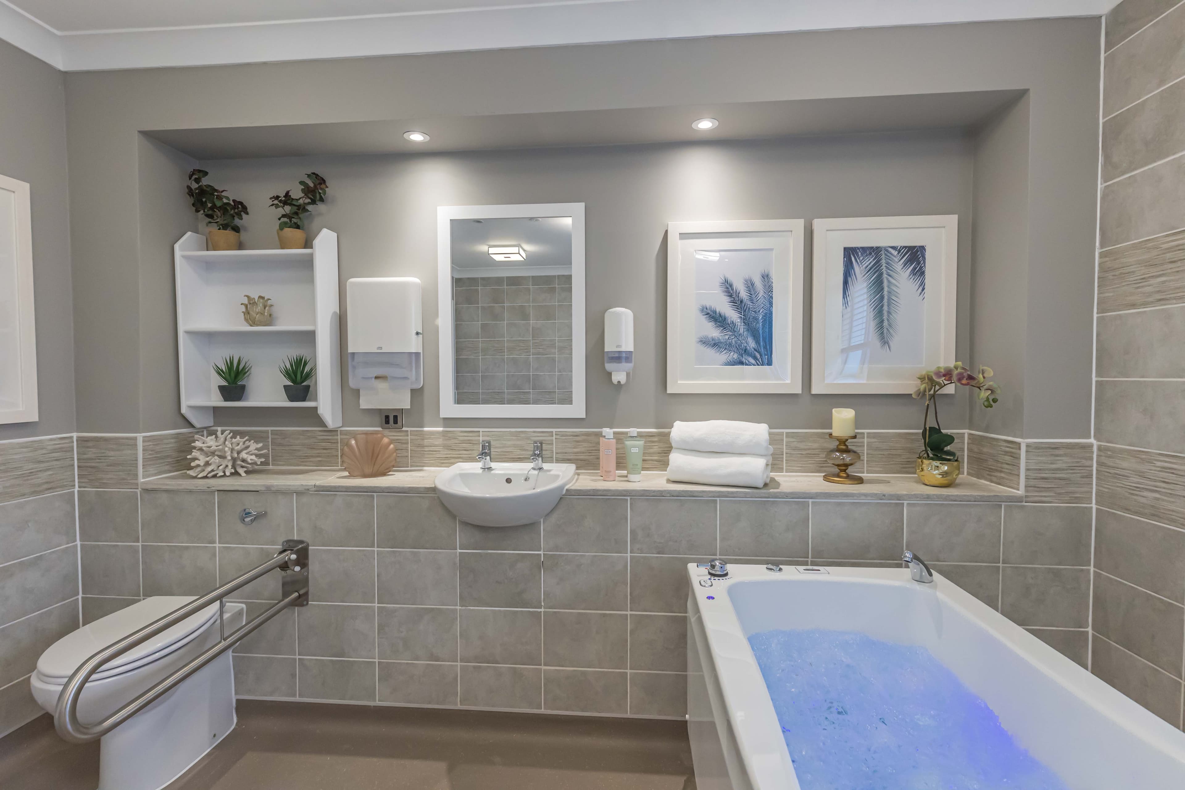 Bathroom at Elgar Court Care Home in Malvern, Worcestershire