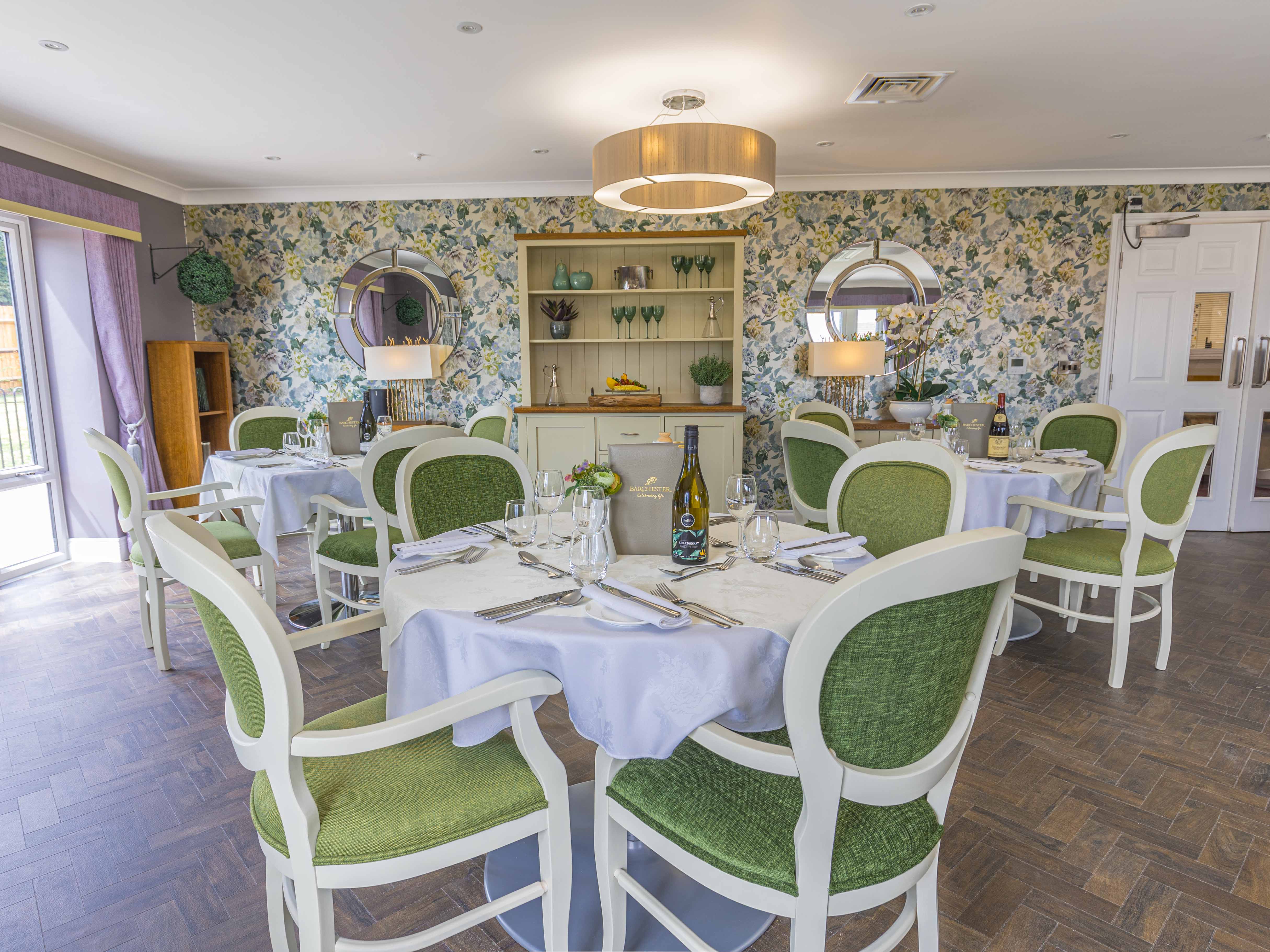 Dining Room at Elgar Court Care Home in Malvern, Worcestershire