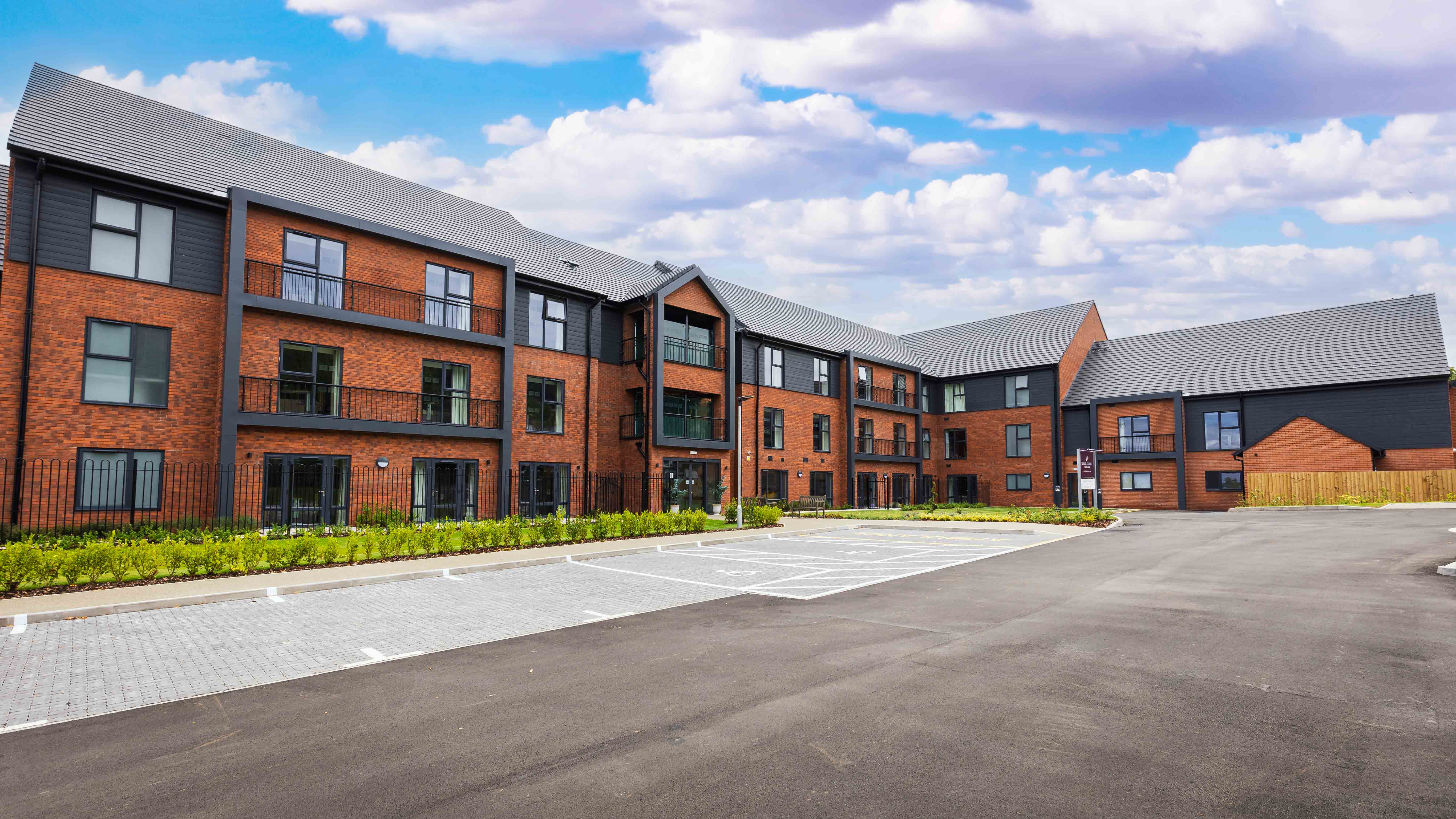 Exterior of Elgar Court Care Home in Malvern, Worcestershire